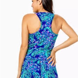 NWT Lilly Pulitzer Luxletic Vanti Bra Tank Top.  Sz MED. Eclipse Blue Serenade.